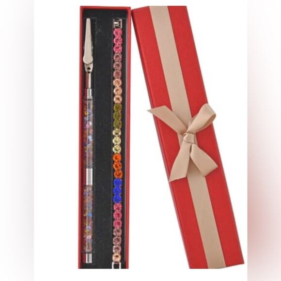 Set of Austrian crystal tennis bracelet and bracelet buddy. 7.5” Silvertone. - Picture 7 of 7